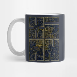 Xian, China City Map Typography - Gold Art Deco Mug